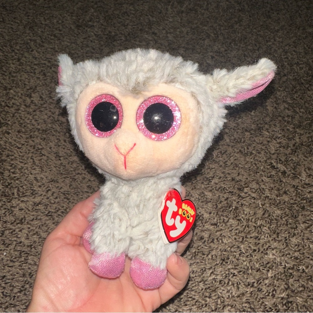 Ty Beanie Boo Lamb - Cream and Pink